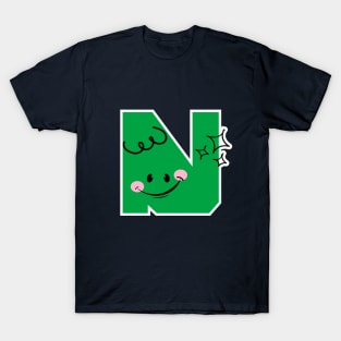 Playful Kids' Letter N - Funny Alphabet Initial, Perfect for Children's Gifts T-Shirt